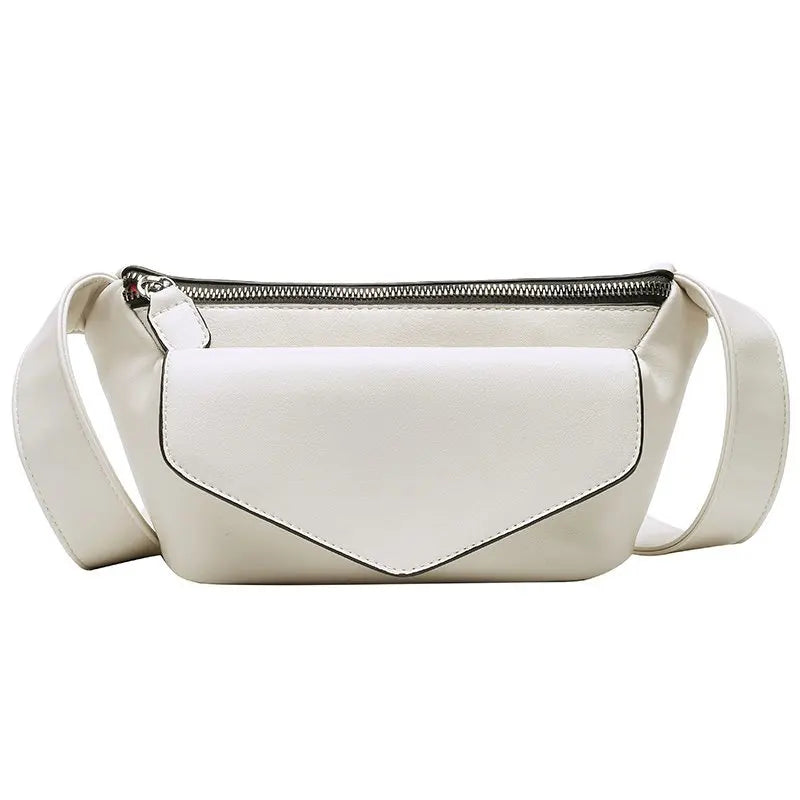 Women's Leather Shoulder Bag Casual Waist Small Chest Bag for Travel