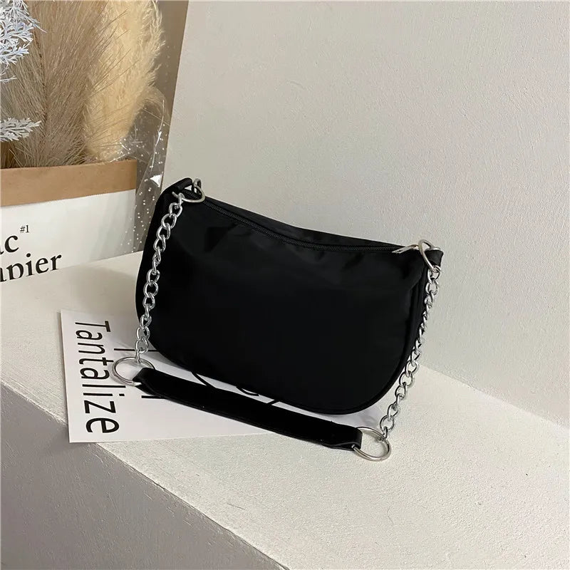 Waterproof Nylon Shoulder Bag for Women - Large Capacity Handbag