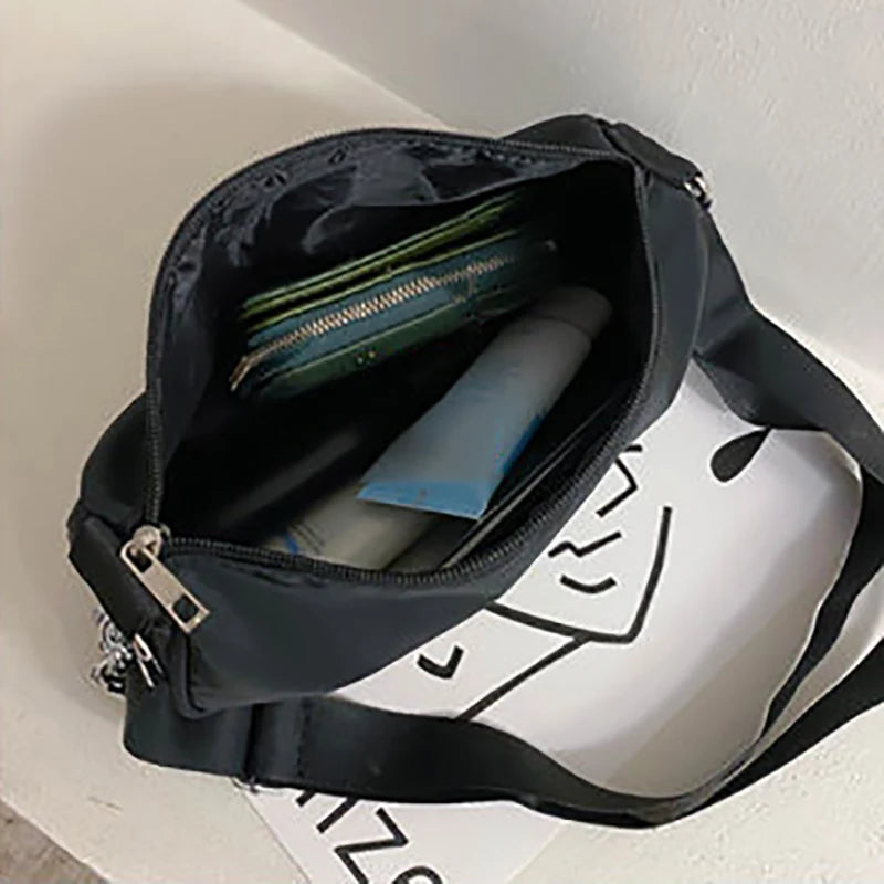 Waterproof Nylon Shoulder Bag for Women - Large Capacity Handbag