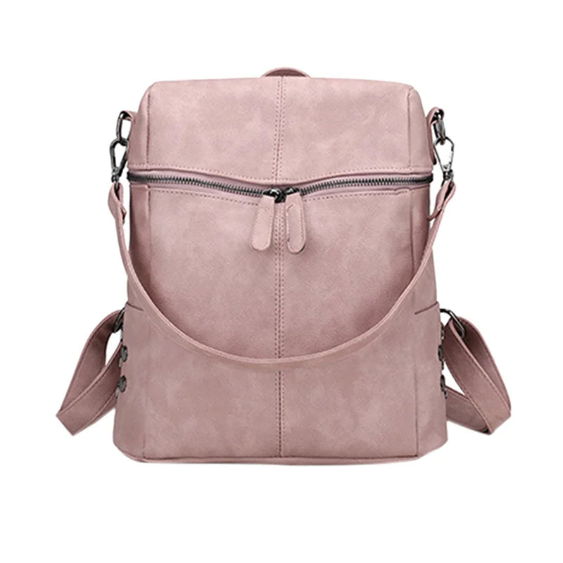 Casual Women Backpack PU Leather School Backpack for Teenager Girls Travel