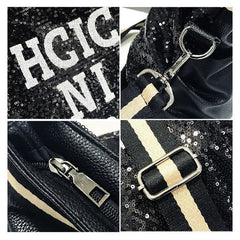 Women Bling Sequins Shoulder Bag Large Capacity Handbag Travel Tote