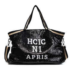 Women Bling Sequins Shoulder Bag Large Capacity Handbag Travel Tote