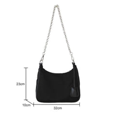 Nylon Chain Crossbody Handbags 3 in 1 Satchels Bags for Women Girls