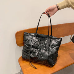 Casual Women Shoulder Bag Cotton Solid Large Underarm Bags