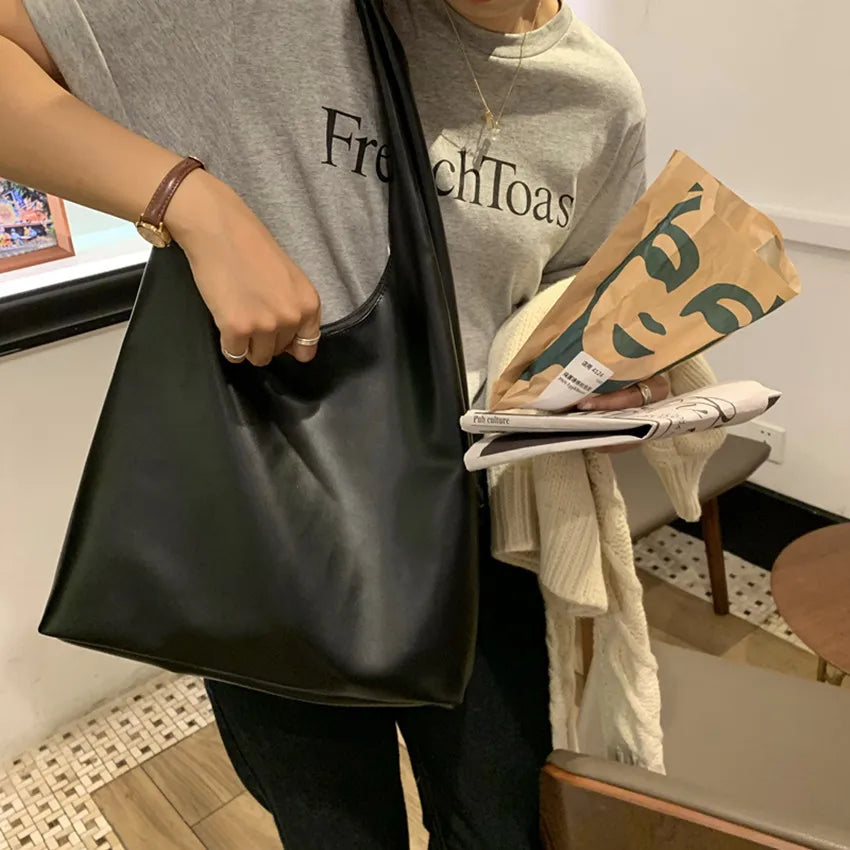 Casual Women Shoulder Bag Soft Leather Tote Handbag