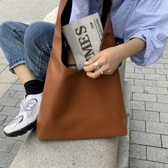 Casual Women Shoulder Bag PU Leather Tote Handbag Winter Shopping Bags