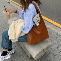 Women Shoulder Bag PU Leather Tote Handbag Lady Purse High Capacity
