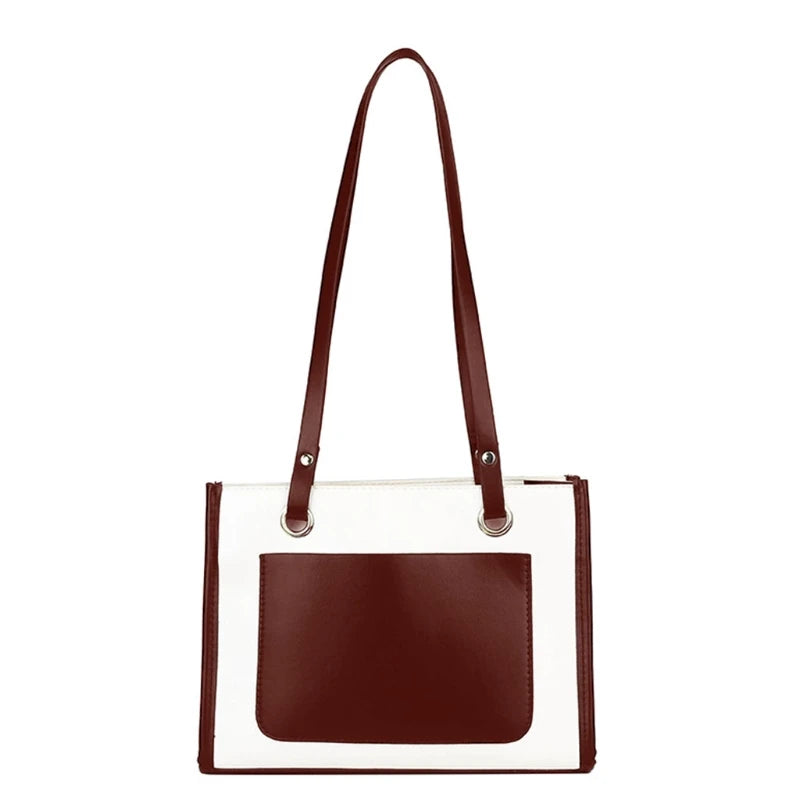 Casual Women Underarm Bags PU Leather Shoulder Bag Vintage Large Capacity