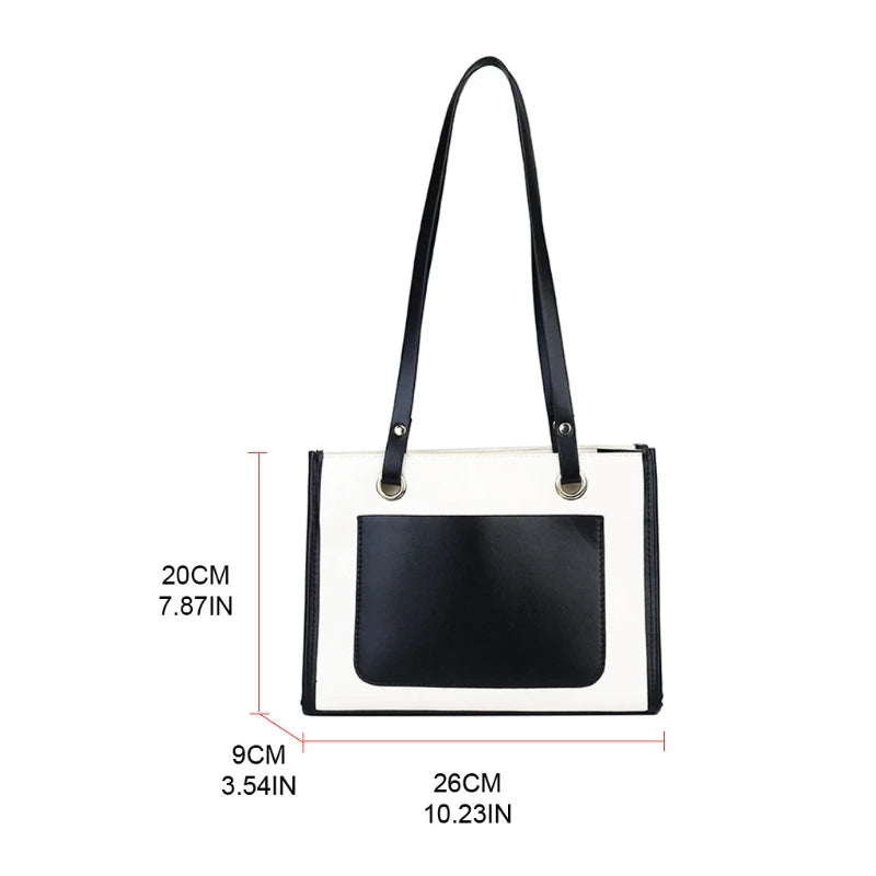 Casual Women Underarm Bags PU Leather Shoulder Bag Vintage Large Capacity