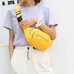 Casual Women Waist Bags Chest Bag Multi-Function Phone Pouch Nylon Travel