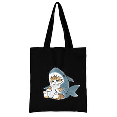 Cat Shopping Bag Woman Shopper Folding Canvas Tote Travel Bags Handbags Beach