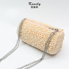 Cavilly Spring Pearl Cylinder Women's Bag Messenger