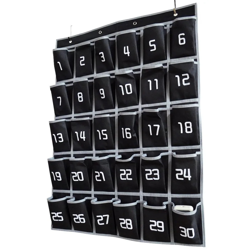 Classroom Cell Phone Holder with Numbered Pocket Chart Organizer