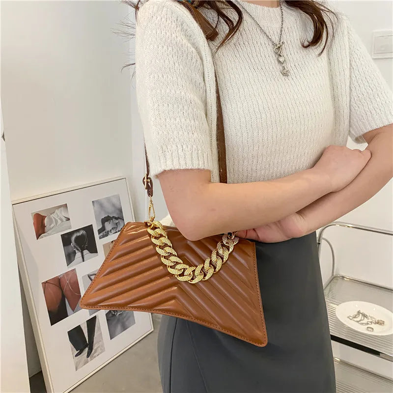 Striped Small Square Bag Retro Shoulder Messenger Bag
