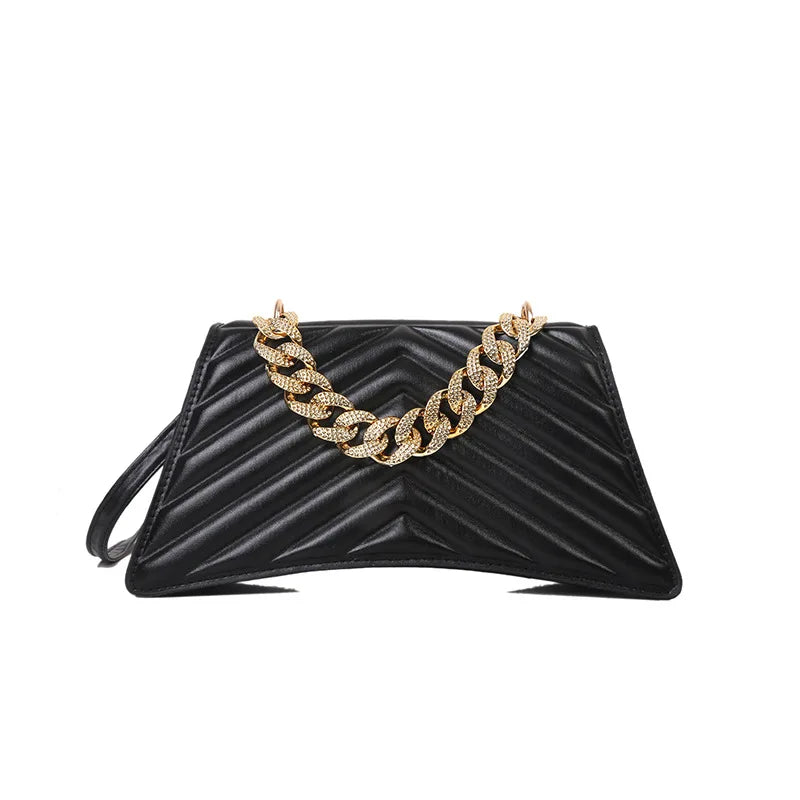 Striped Small Square Bag Retro Shoulder Messenger Bag