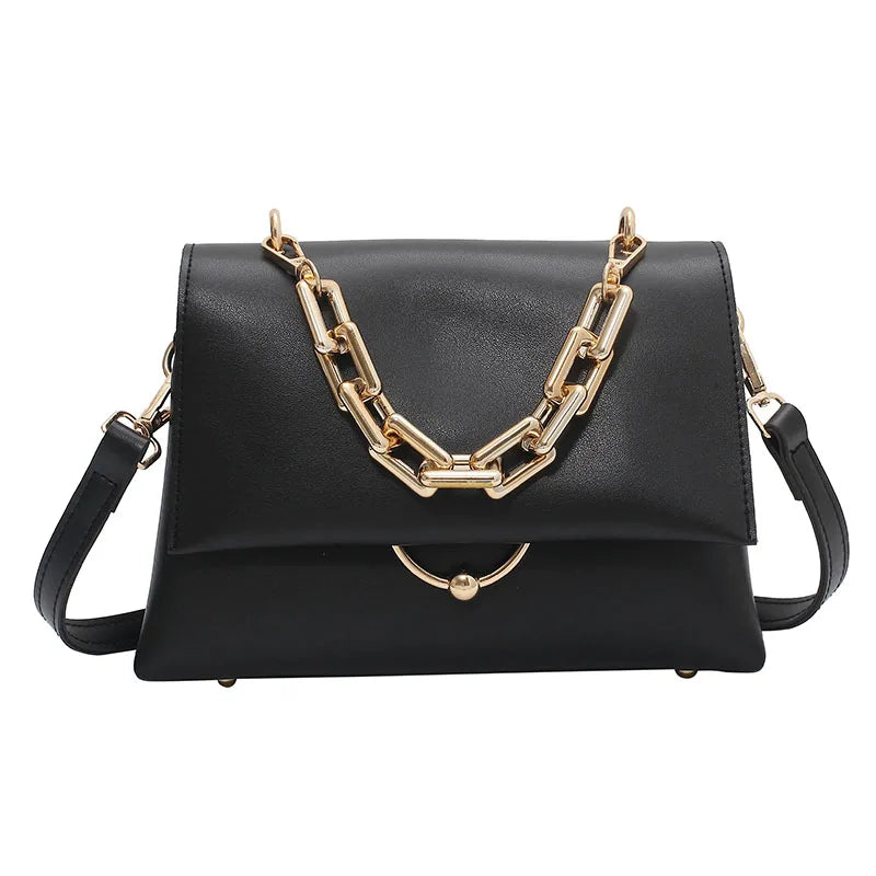 Small Yellow Crossbody Bag with Chain Strap