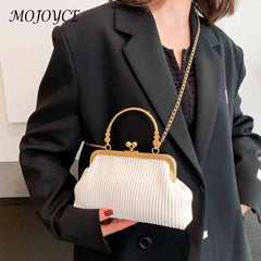 Chain Evening Bag Ladies Messenger Bag Soft PU Leather Metal Buckle