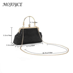 Chain Evening Bag Ladies Messenger Bag Soft PU Leather Metal Buckle