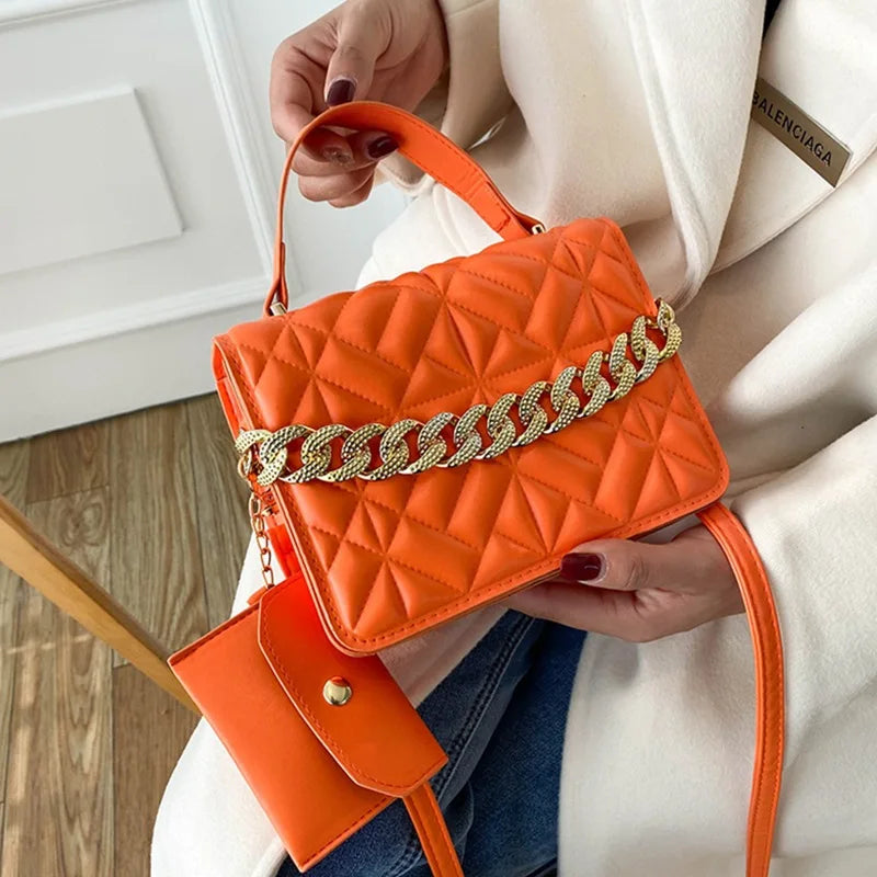Chain Handbag Women's Winter Messenger Bag Retro Small Square Bag