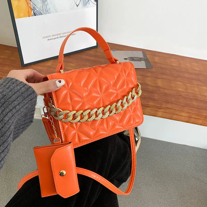 Chain Handbag Women's Winter Messenger Bag Retro Small Square Bag