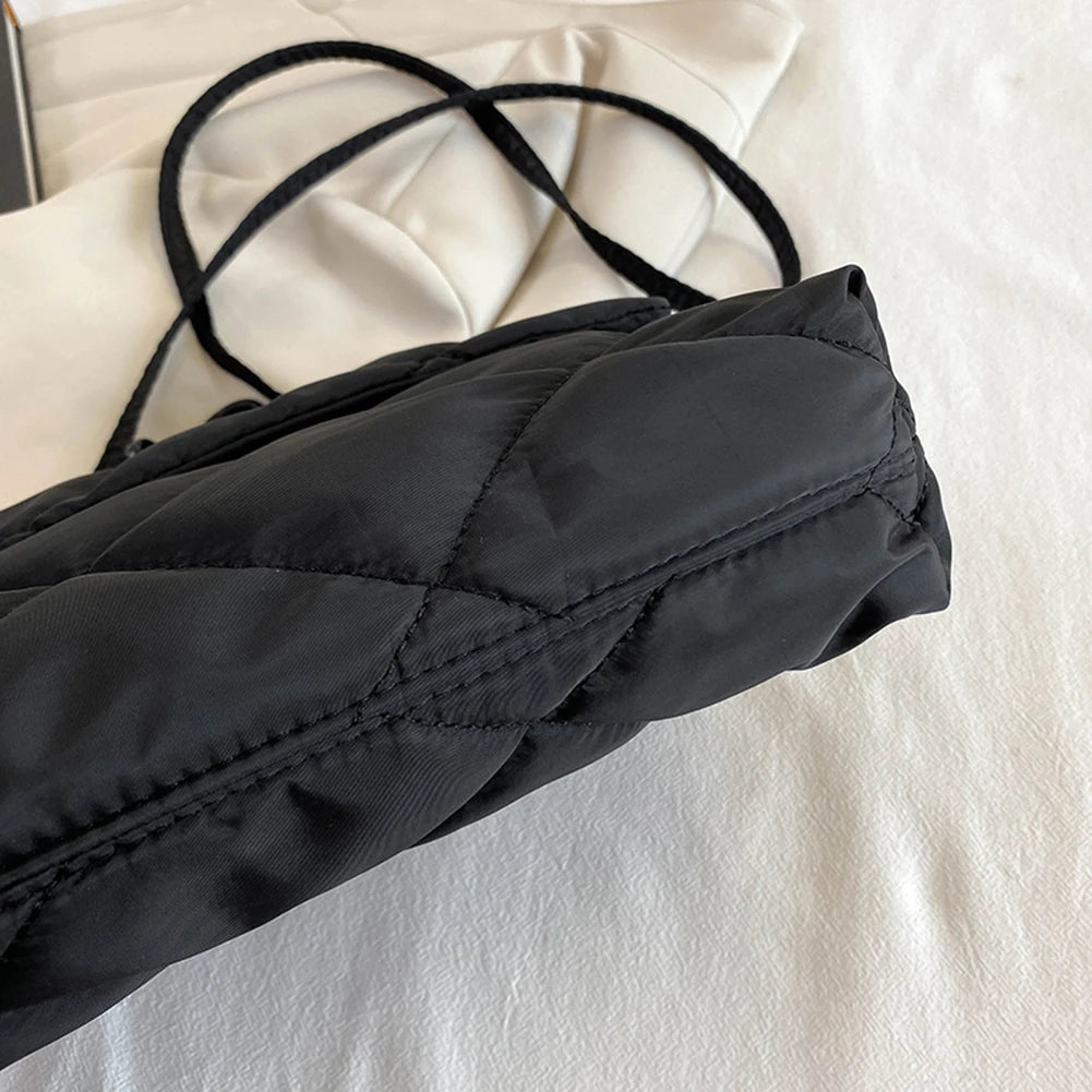 Chain Nylon Shoulder Bags Quilted Women Casual Winter Large Capacity