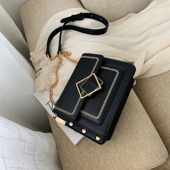 Chain Crossbody Bags for Women Small Shoulder Bag Lock Female Handbags