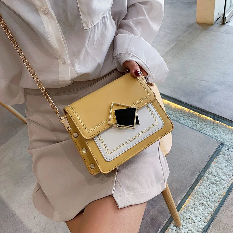 Chain Crossbody Bags for Women Small Shoulder Bag Lock Female Handbags