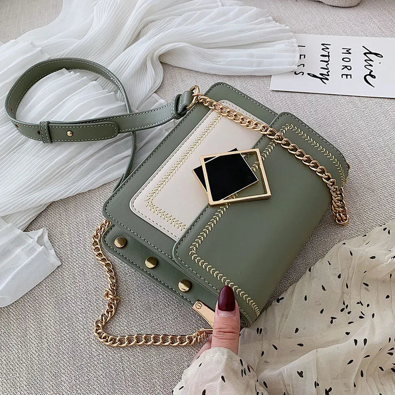 Chain Crossbody Bags for Women Small Shoulder Bag Lock Female Handbags