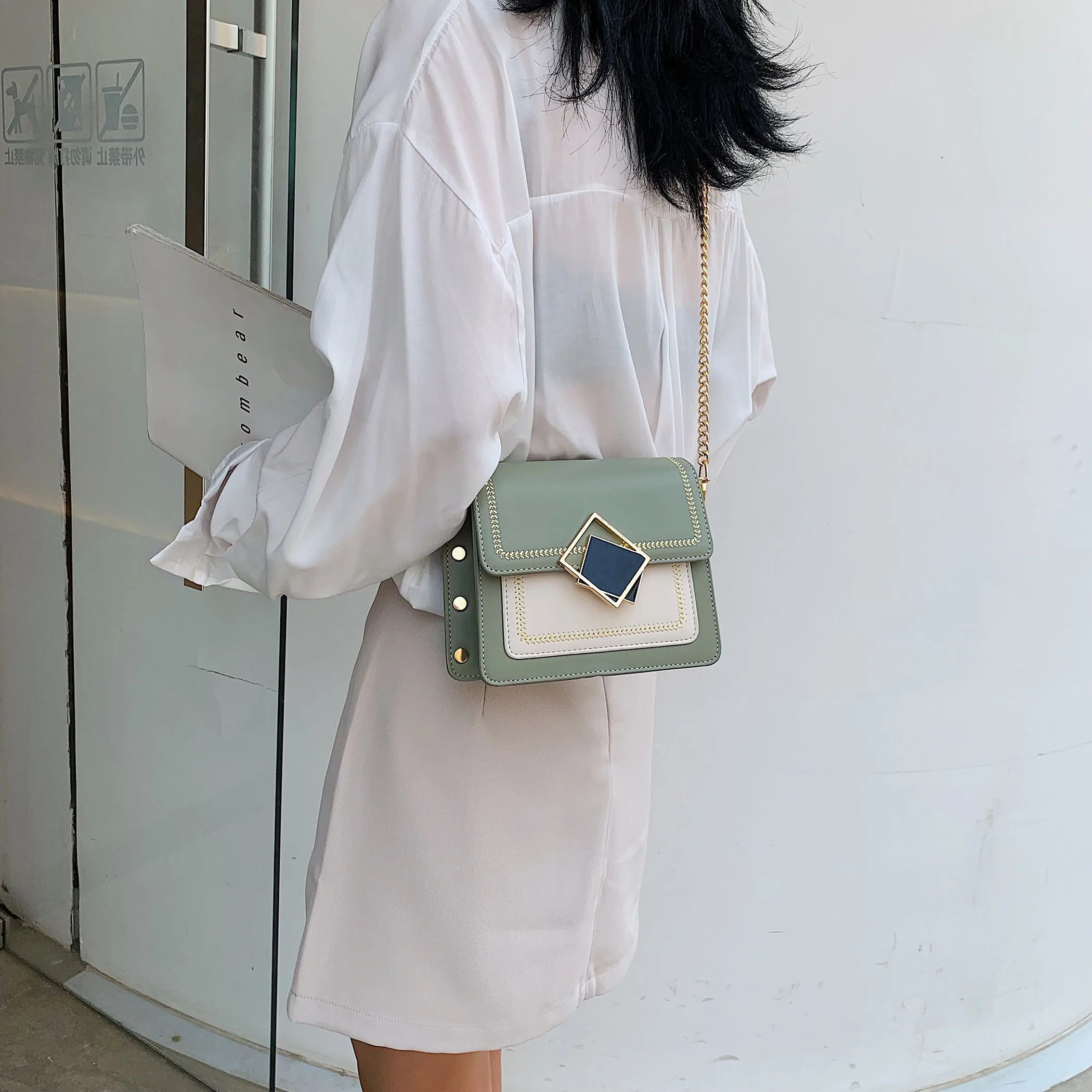 Chain Crossbody Bags for Women Small Shoulder Bag Lock Female Handbags