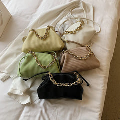 Chain Underarm Bag Soft PU Leather Women's Handbag