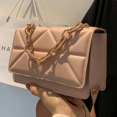 Embossed Underarm Bags Wide Strap Flap Handbags
