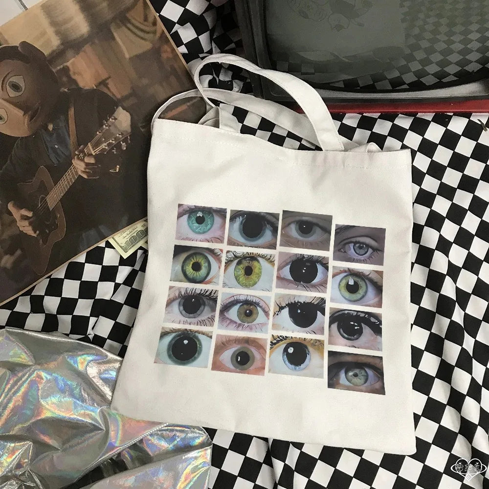 Canvas Tote Shopping Purses Eyes Casual Handbags