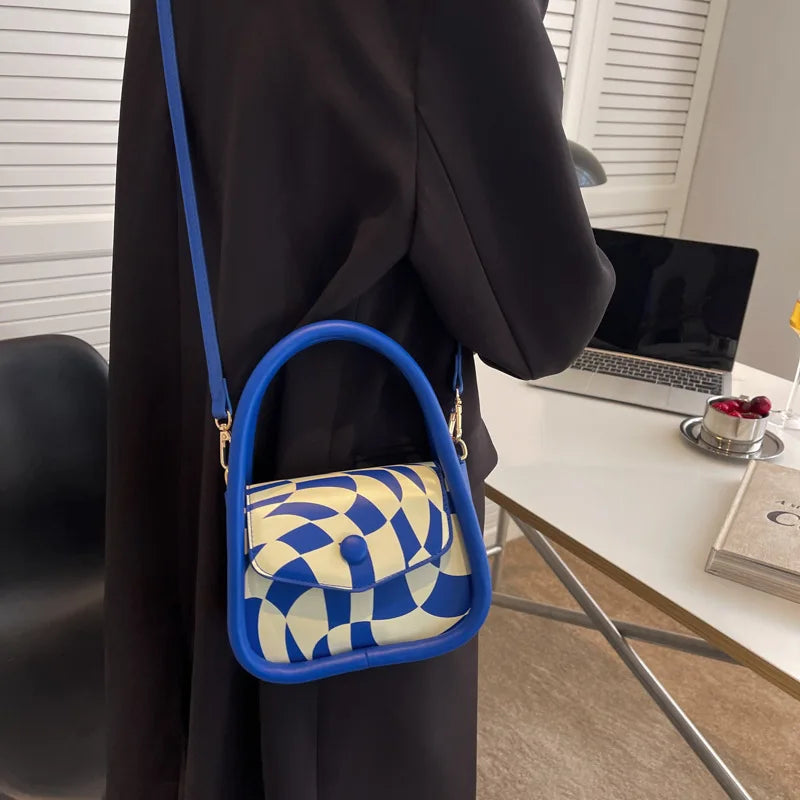 Soft Grid Shoulder Bag Crossbody Purse
