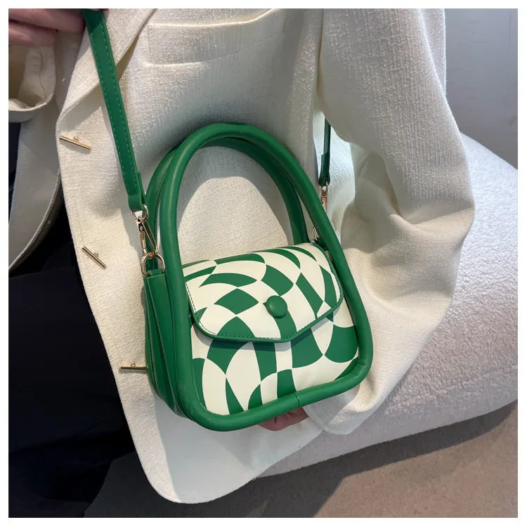 Soft Grid Shoulder Bag Crossbody Purse
