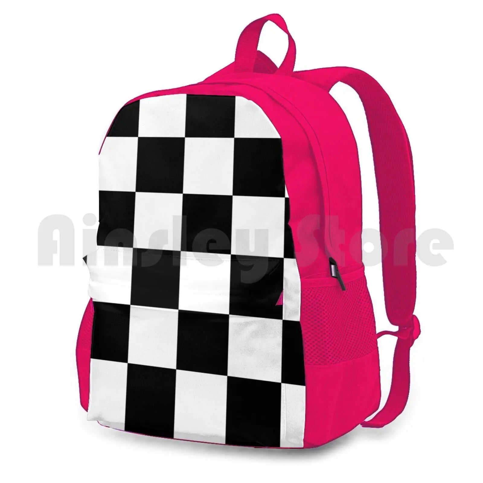 Checkered Outdoor Hiking Backpack Waterproof Camping Travel Squares Chess