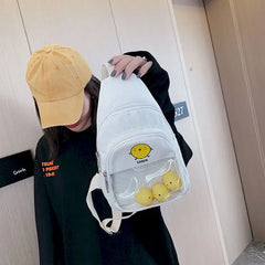 Canvas Chest Bag Female Small Messenger Bag Harajuku Style