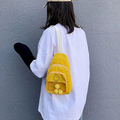 Canvas Chest Bag Female Small Messenger Bag Harajuku Style