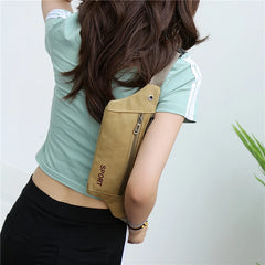 Waterproof Chest Bag Canvas Pouch Korean-Style Waist Fanny Pack Crossbody