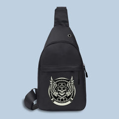 Skull Pattern Chest Bag Crossbody USB Charging Backpack