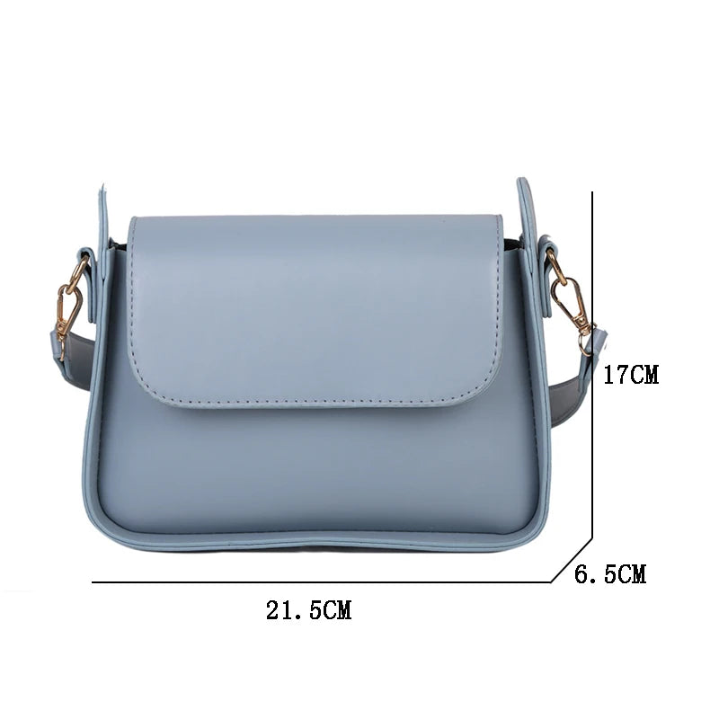 Small Flap Shoulder Bag PU Leather Clutch Crossbody Purse