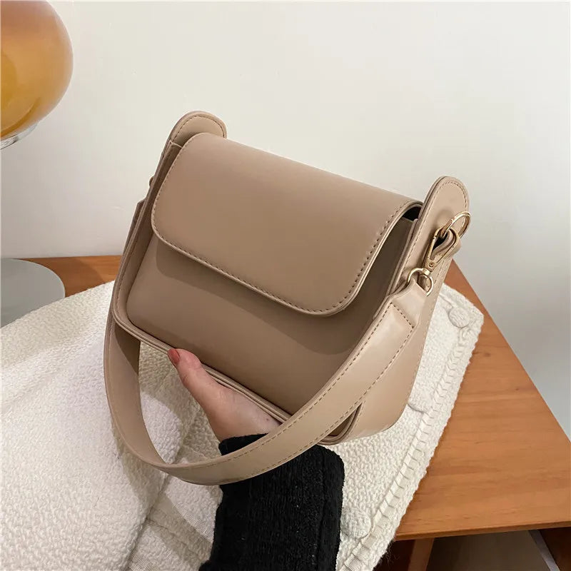Small Flap Shoulder Bag PU Leather Clutch Crossbody Purse