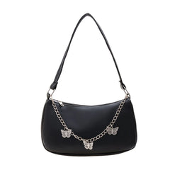 Women Butterfly Chain Shoulder Bag PU Leather All-matching Underarm Bag