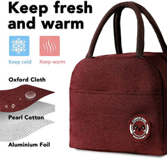 Child Food Cooler Insulated Lunch Bag Canvas Handbag Whitemarble Letter Series