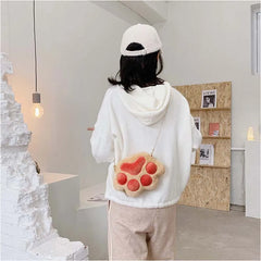 Cat Paw Doll Bag for Kids - Soft Waistbag with Shoulder Chain