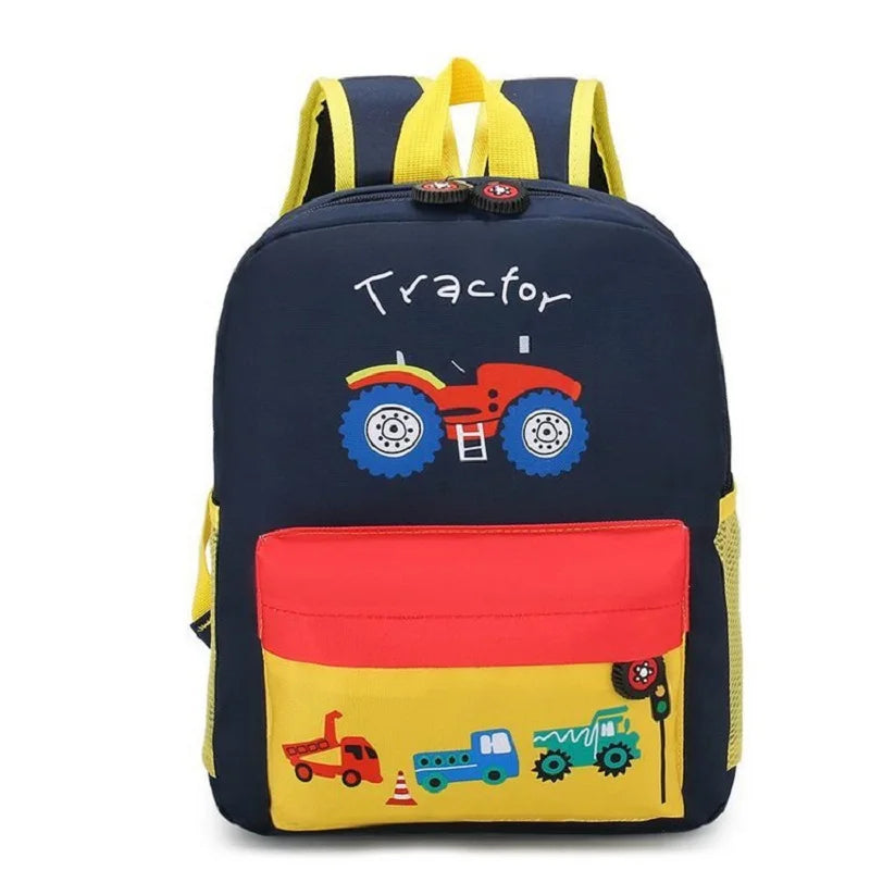 Kids Cartoon Car World Backpack Lightweight School Bag Waterproof Bookbag
