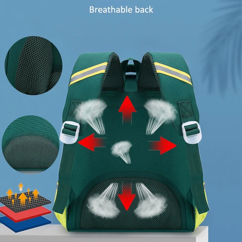 Orthopedic School Bag for Kids Large Capacity Waterproof Backpack