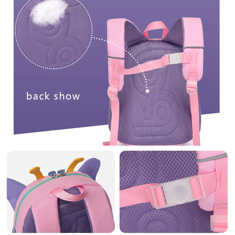 3D Cartoon Animal Baby Backpacks for Kids - Kindergarten Schoolbag