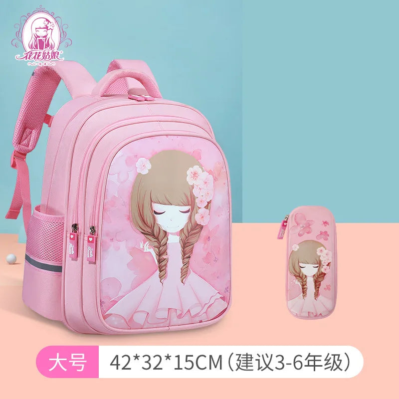Girls Orthopedic School Backpack Princess Bag Kids Book Bag