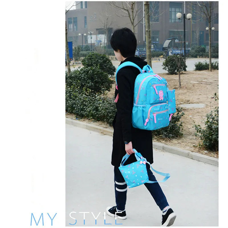 Girls Printing School Backpacks 3pcs/Set Kids Travel Shoulder Bag