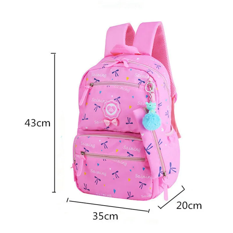 Girls Printing School Backpacks 3pcs/Set Kids Travel Shoulder Bag